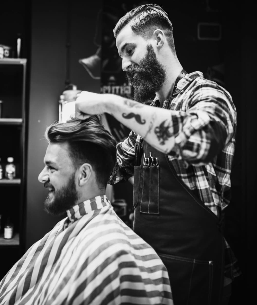 Barber working