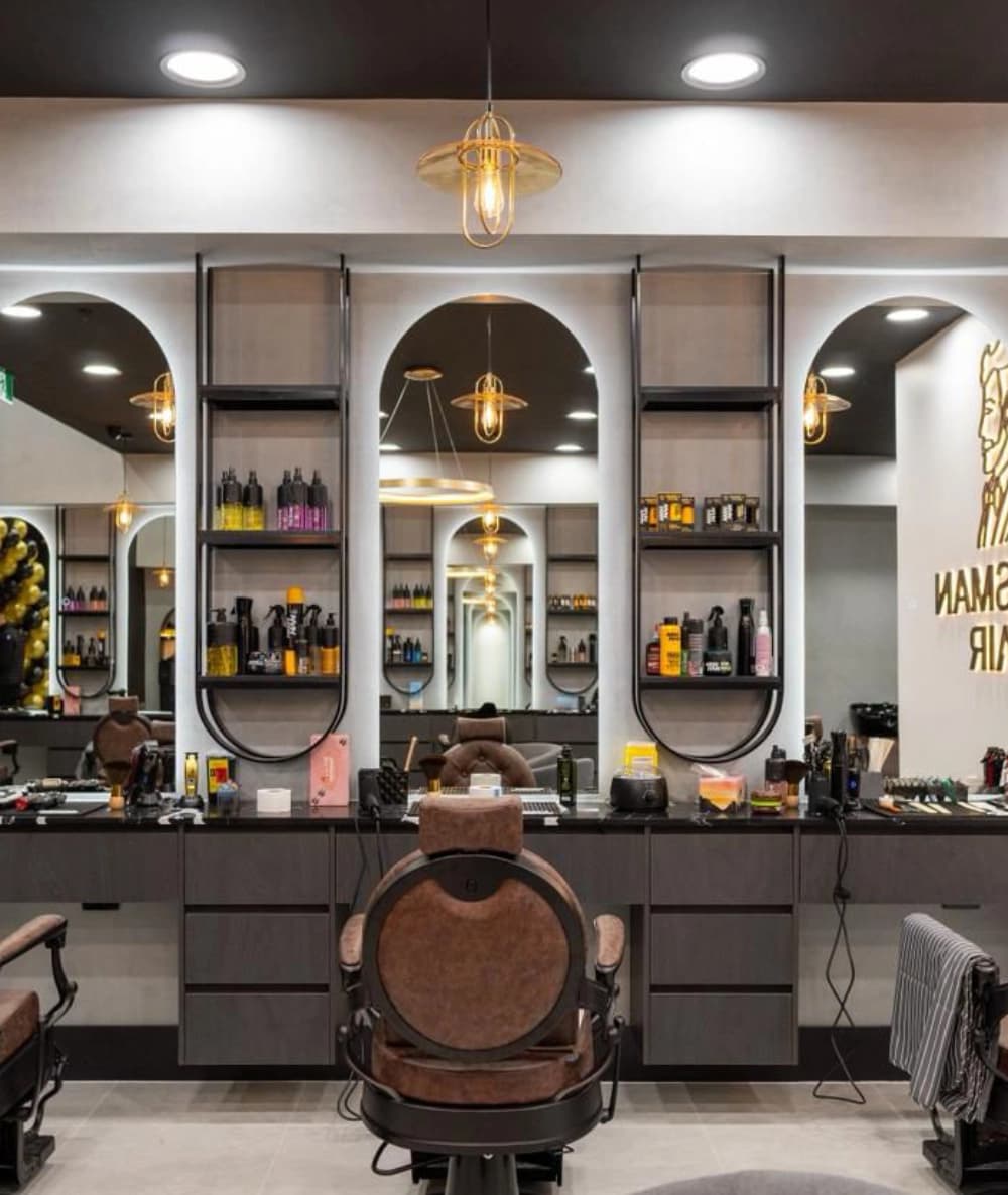 Barber working
