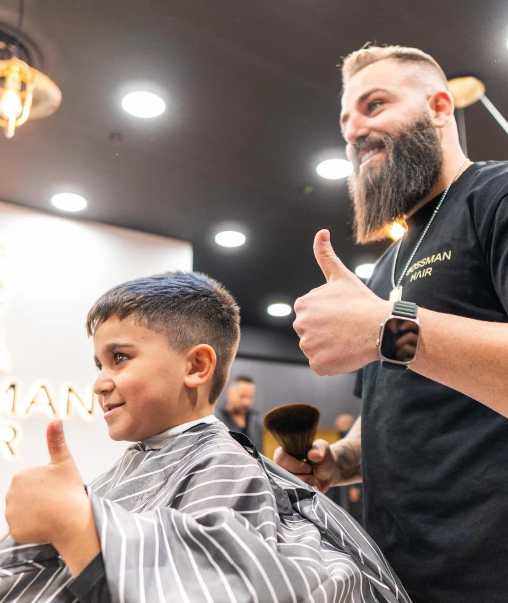 Barber working
